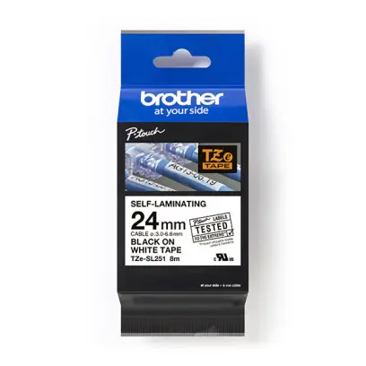 Páska pro Brother Tze-SL251 24 mm černá/bílá