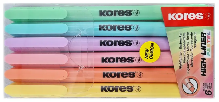 Zvýrazňovač HIGH LINER Pastel sada 6 barev, 0,5-3,5 mm