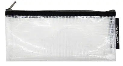 Obálka DL se zipem síťovaná transparentní s černým lemem