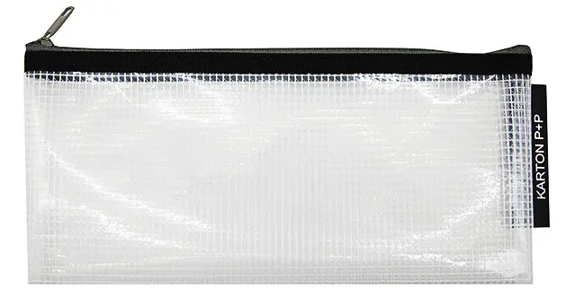 Obálka DL se zipem síťovaná transparentní s černým lemem
