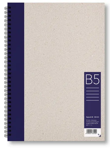 Zápisník B5 linkovaný modrý