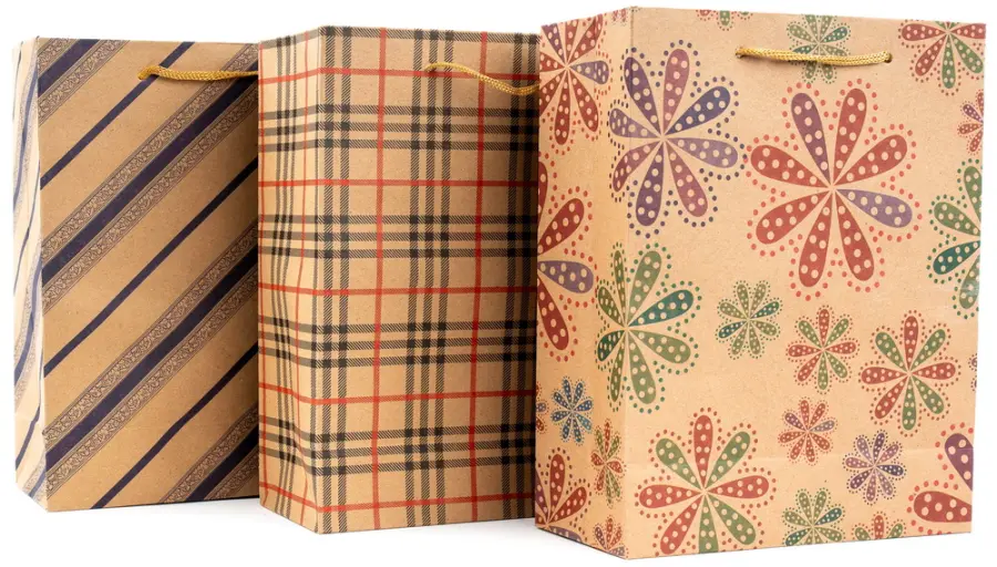 Taška papírová Craft střední 6 Ornament mix