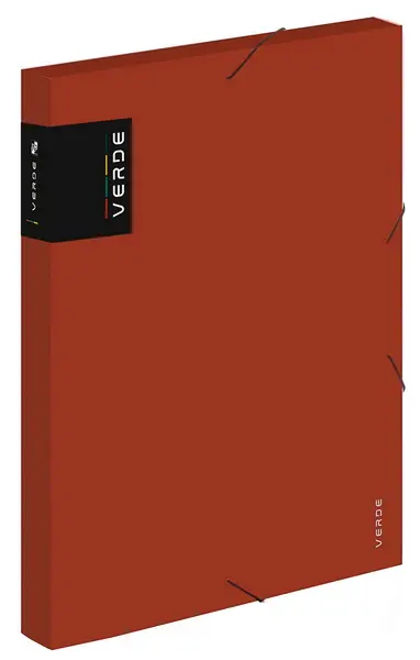 Box na spisy s gumou VERDE cihlový