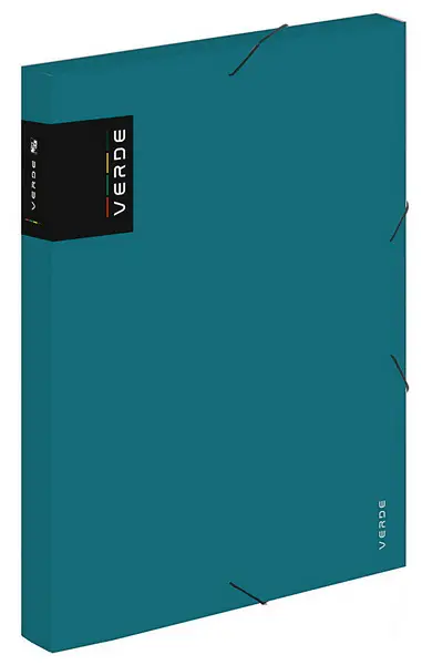 Box na spisy s gumou VERDE tyrkysový