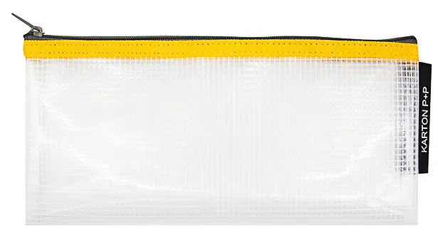 Obálka DL se zipem síťovaná transparentní se žlutým lemem