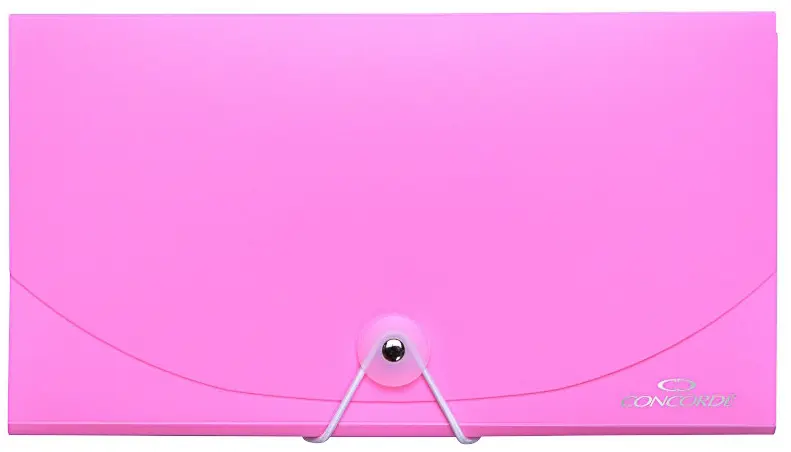 Organizér na dokumenty DL Concorde s gumou 13 kapes pastelově růžový