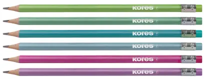 Tužky trojhranné Grafitos Style s pryží HB metalické barvy 6ks