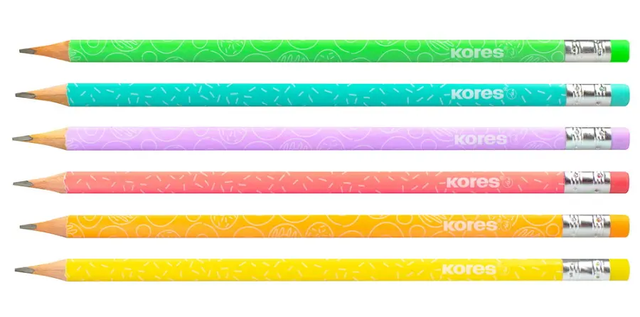 Tužky trojhranné Grafitos Style s pryží HB pastelové barvy 6ks