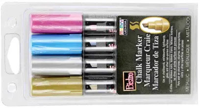 Popisovač křídový Marvy 483-4M sada metalických barev seříznutý hrot 4ks