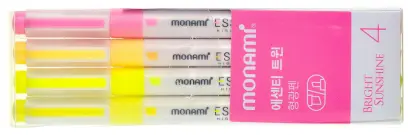 Zvýrazňovače Essenti oboustranné sada Bright Sunshine 4 ks