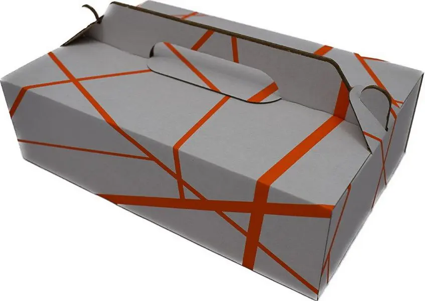 Krabice na zákusky pevná s uchem 19x15x8 cm 50ks