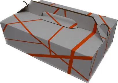 Krabice na zákusky pevná s uchem 27x18x8 cm 50ks