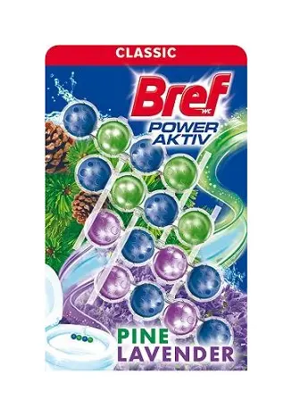 WC blok BREF POWER activ borovice a levandule 4x50g