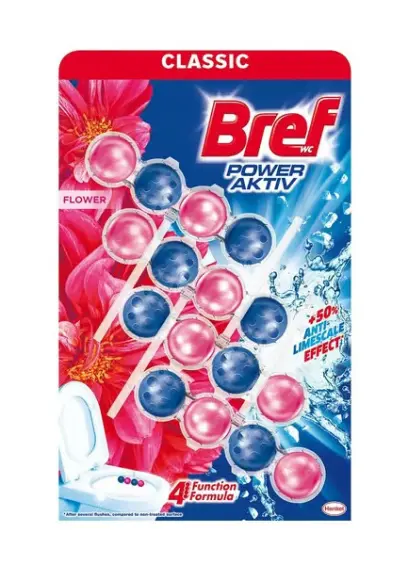 WC blok BREF POWER activ květiny 4x50g