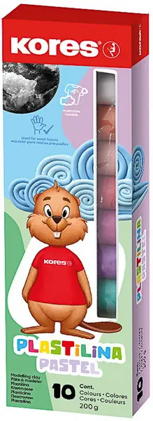 Plastelína 10 pastelových barev 200 g