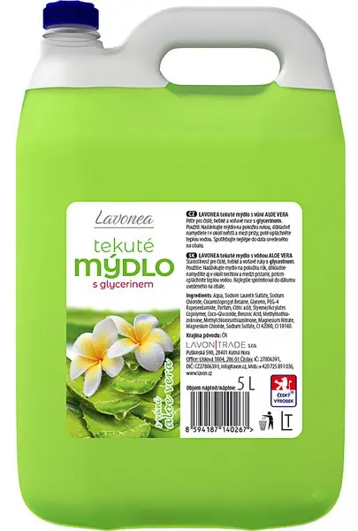 Mýdlo tekuté Lavonea aloe vera 5 l