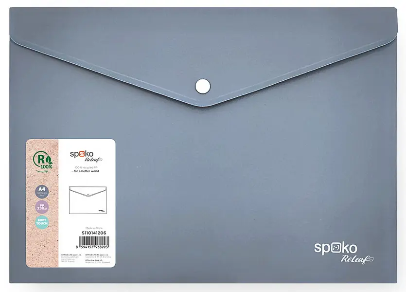 Obálka A5 s drukem ReLeaf PP SoftTouch šedá
