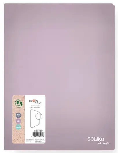Pořadač kroužkový ReLeaf, 4RO, 35mm, A4, PP, SoftTouch, fialový