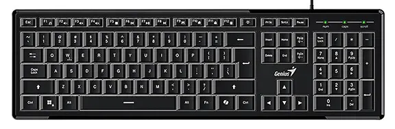 Klávesnice Genius SlimStar 820, CZ/SK slim typ drátová (USB) černá podsvícená