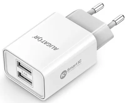 Nabíječka síťová AL. 230V/5V  2xUSBz.2,4A bílá