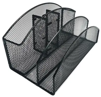 Kovový organizér CONCORDE, 5 přihrádek, 12,5 x 22 x 12,8 cm, černý