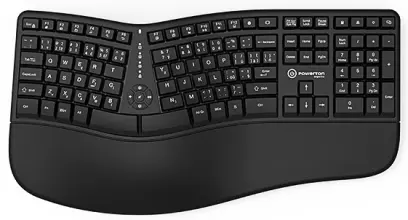 Klávesnice ergonomická Powerton LANA, CZ/SK, drátová (USB), černá