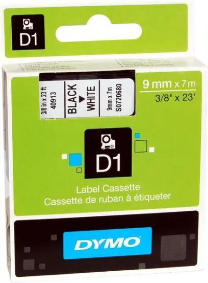 Páska D1 9 mm černo/žlutá