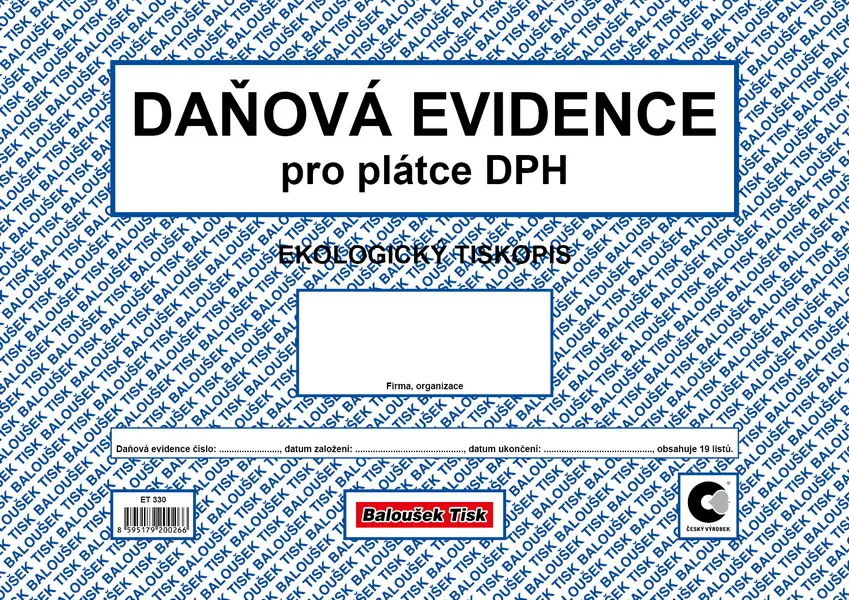 Evidence daňová A4 plátce DPH oboustranný