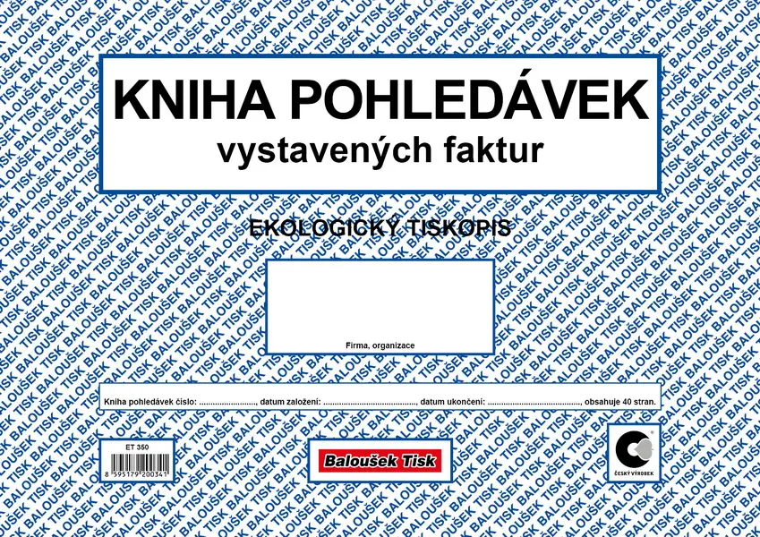 Kniha pohledávek A4 vystavených faktur
