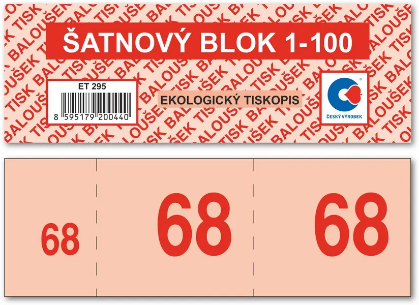 Blok šatnový 1-100 perforovaný