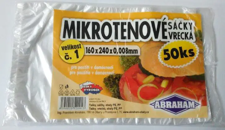 Sáček mikrotenový 160x240 mm 8 mic. 50 ks