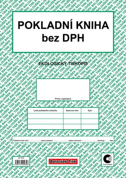 Kniha pokladní bez DPH