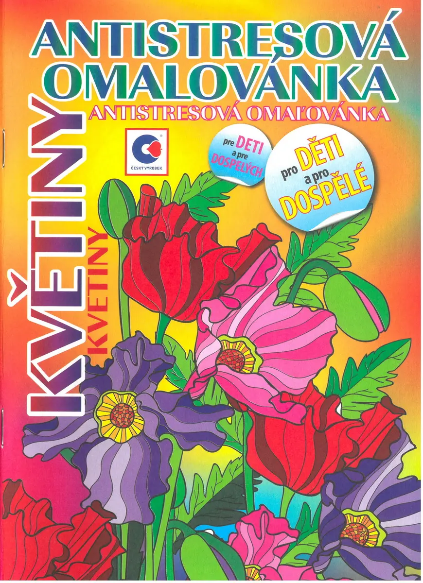Omalovánka A5 antistresová Květiny