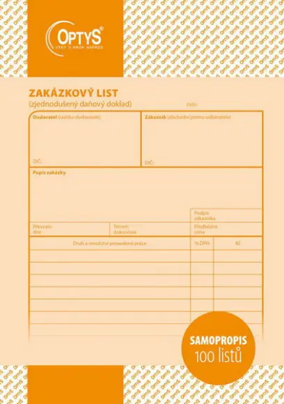 Listy zakázkové A5 NCR 100 listů