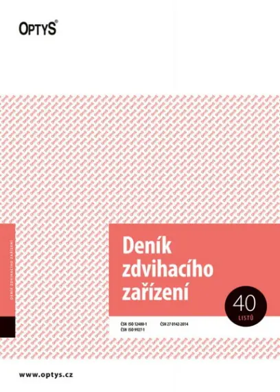 Deník zdvihacího zařízení A4