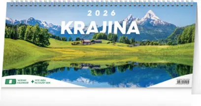 Kalendář stolní Krajina 2026 – 14denní, 33 x 14,5 cm