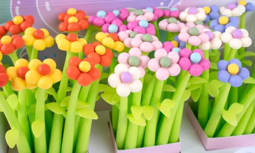 Pero gelové Silky 03 Flowers mix