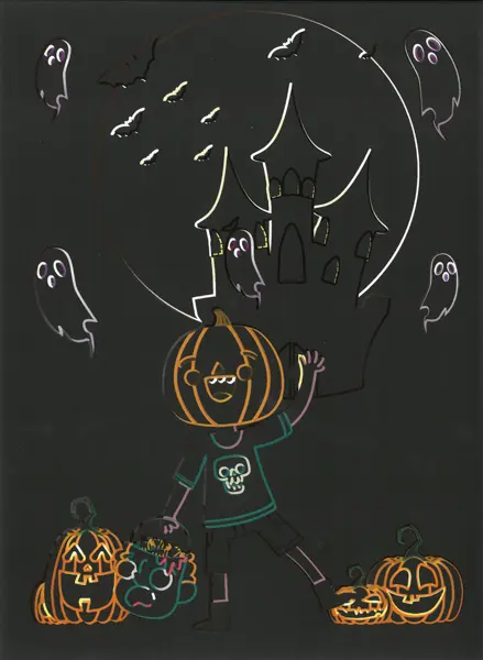 Obrázek škrabací Mark 9 ks 10 Halloween