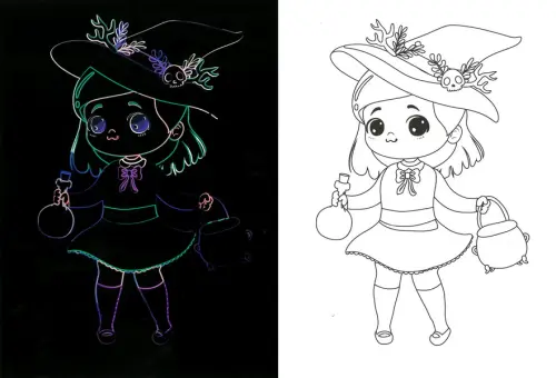 Obrázek škrabací Mark 9 ks 12 čarodějka