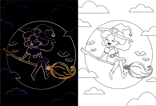 Obrázek škrabací Mark 9 ks 12 čarodějka