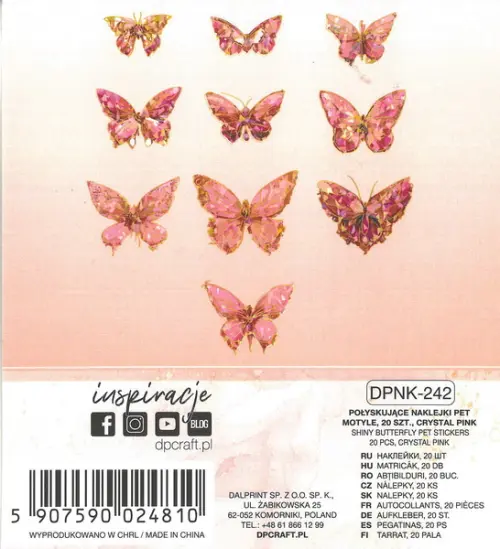 Samolepky foliové DPNK-242 Crystal pink DP