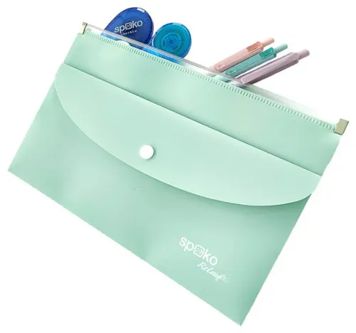 Obálka A5 se zipem a kapsa s drukem ReLeaf zelená