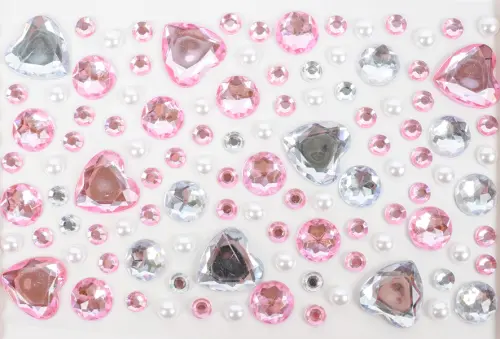 Kamínky samolepicí 02 srdce 10 ks