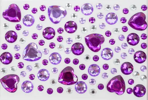 Kamínky samolepicí 02 srdce 10 ks