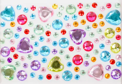 Kamínky samolepicí 02 srdce 10 ks