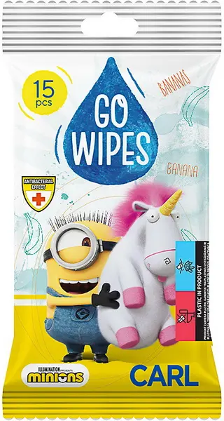 Ubrousky vlhčené antibakteriální GoWipes banánová vůně 15ks