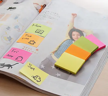 Blok samolepicí 38x51mm 4 x 50 lístků neon mix