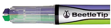 Zvýrazňovač Beetle dvoubarevný, zelená a fialová