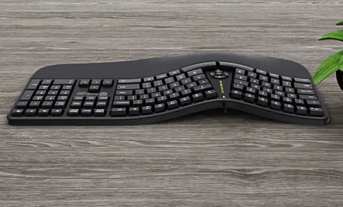 Klávesnice ergonomická Powerton LANA, CZ/SK, drátová (USB), černá