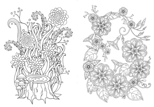 Omalovánka A5 antistresová Květiny